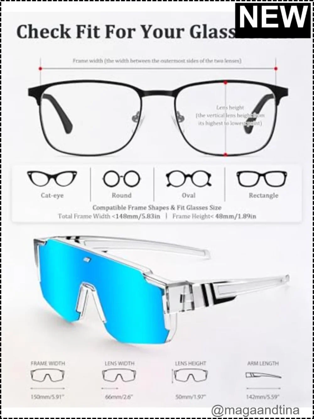 Oversized Fit-Over Sunglasses UV400 Polarized Sporty TR90 Frame